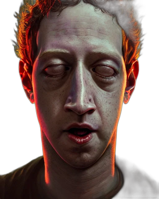 face, mask, creature, robot, cyberpunk, 3d render, concept art, photorealistic transparent PNG cut-out