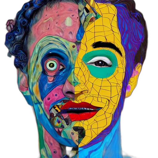 face, mask, robot, pixel art transparent PNG cut-out