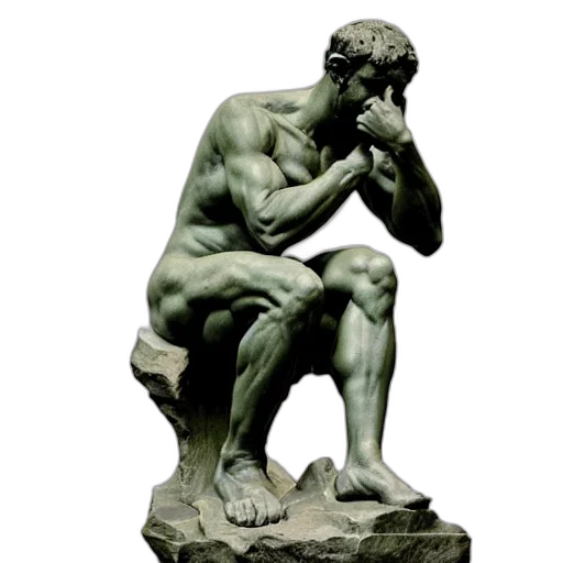 face, photorealistic, concept art, thinker transparent PNG cut-out