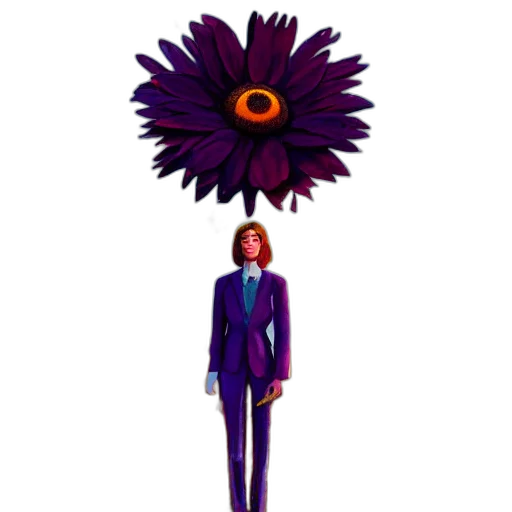 staff, umbrella, flower, crown transparent PNG cut-out