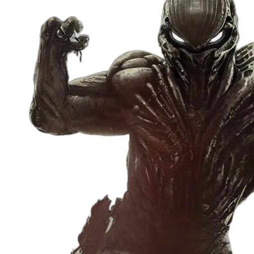 creature, concept art, comic book art, predator, movie, jumping, out, jungle transparent PNG cut-out