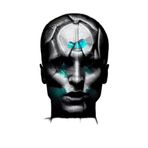 robot, mask, face, crown transparent PNG cut-out