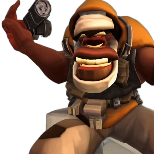 weapon, food, face, robot, concept art, 3d render, demoman, team transparent PNG cut-out
