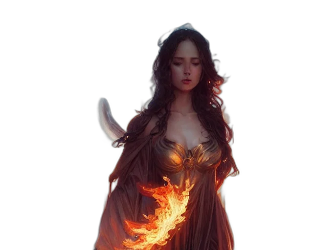 dress, dragon, fantasy art, concept art, pixel art, photorealistic, fire, golden transparent PNG cut-out