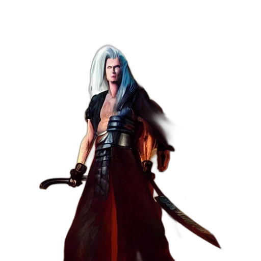 staff, sword, weapon, concept art, fantasy art, 3d render, pixel art, dark transparent PNG cut-out