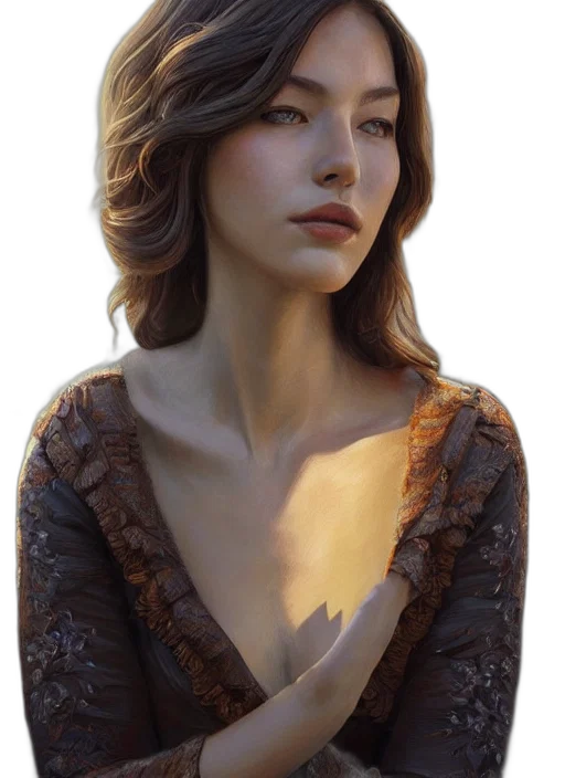 dress, jewelry, face, crown transparent PNG cut-out