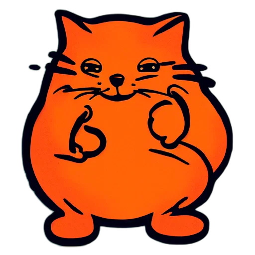 animal, concept art, cartoon, orange transparent PNG cut-out