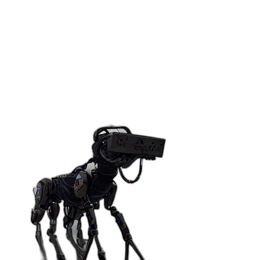 robot, animal, creature, weapon, 3d render, cyberpunk, concept art, pixel art transparent PNG cut-out