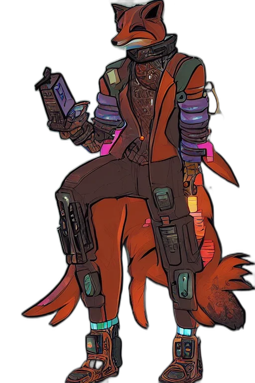 staff, jacket, weapon, cyberpunk transparent PNG cut-out