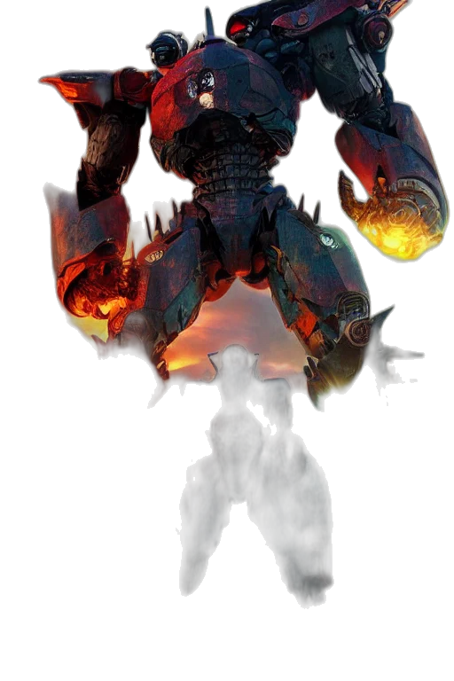 robot, weapon, dragon, creature, concept art, fantasy art, comic book art, 3d render transparent PNG cut-out