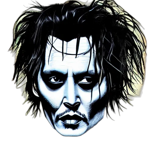 face, mask, comic book art, photorealistic, cartoon, concept art, portrait, johnny transparent PNG cut-out