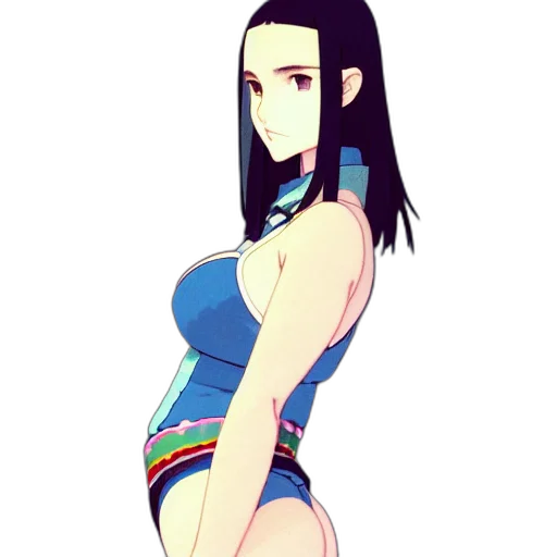 dress, staff, anime, cartoon, pixel art, concept art, blue, neon transparent PNG cut-out