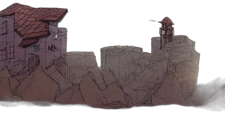 building, concept art, watercolor, 3d render transparent PNG cut-out