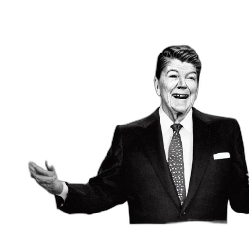 ronald, reagan, cut, while transparent PNG cut-out