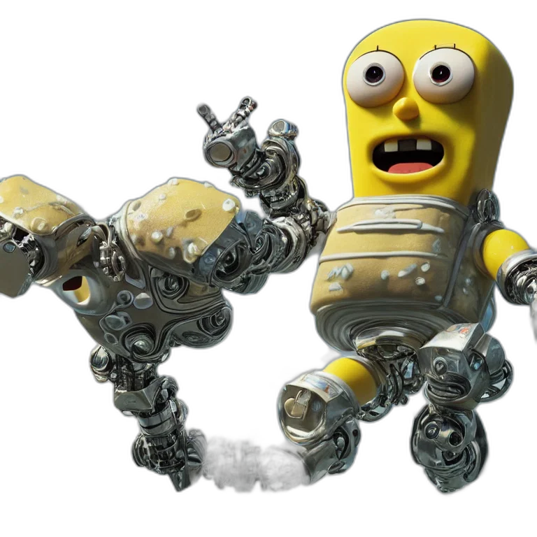 robot, creature, animal, weapon, 3d render, concept art, outer space, octane transparent PNG cut-out