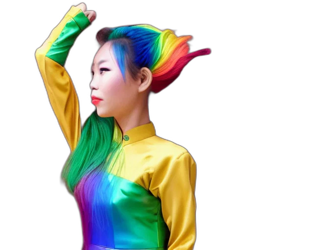 jacket, dragon, dress, cyberpunk transparent PNG cut-out