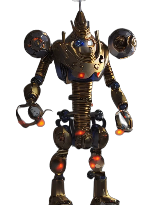 robot, weapon, staff, creature transparent PNG cut-out