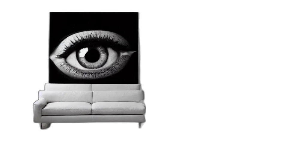 furniture, face, mask, photorealistic, 3d render, monochrome, dark, photograph transparent PNG cut-out