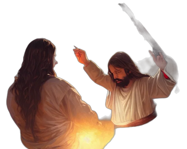 sword, weapon, staff, concept art, photorealistic, fire, photography, jesus transparent PNG cut-out