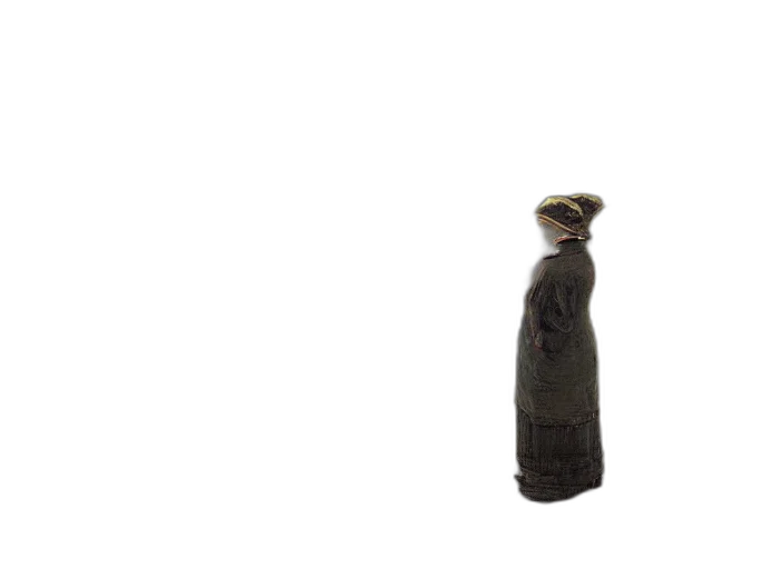dress, bottle, hat, staff transparent PNG cut-out