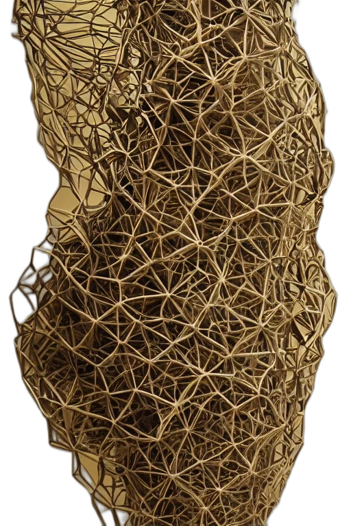 crown, jewelry, mask, dress, 3d render, concept art, golden, geometric transparent PNG cut-out
