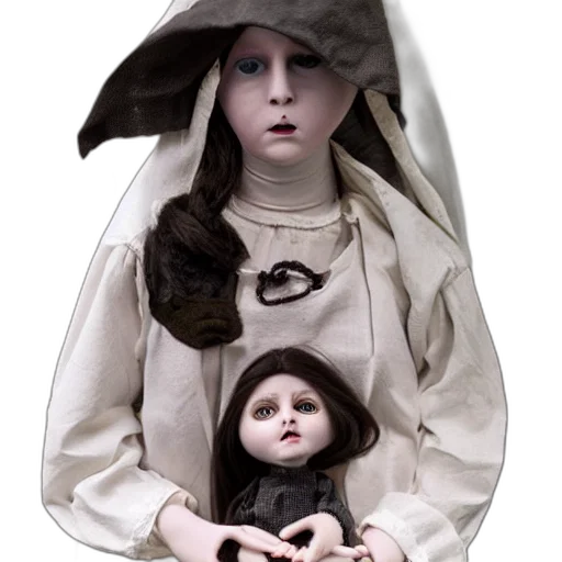 mask, concept art, 3d render, photorealistic, dark, monochrome, creepy, doll transparent PNG cut-out
