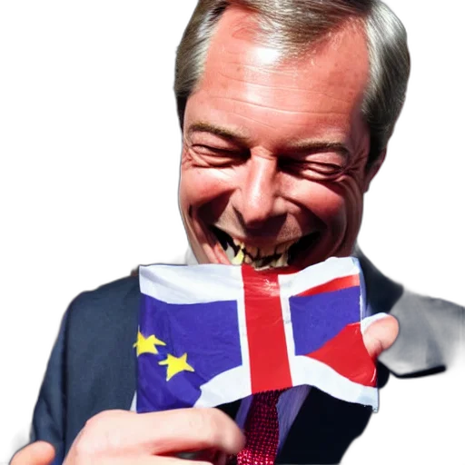 face, jacket, weapon, nigel, farage, laughing, holding, burning transparent PNG cut-out