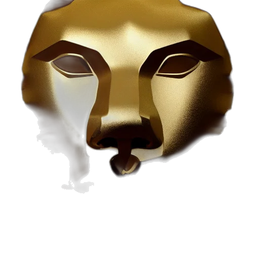 mask, face, animal, creature, concept art, 3d render, photorealistic, vaporwave transparent PNG cut-out