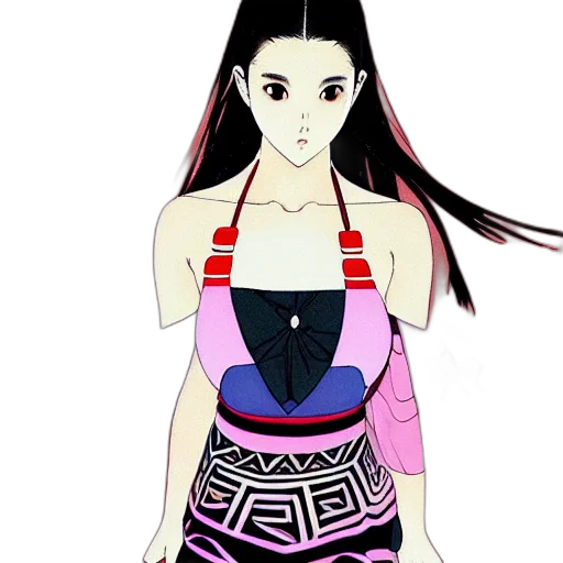 dress, jewelry, cartoon, anime, fantasy art, concept art, neon, colorful transparent PNG cut-out