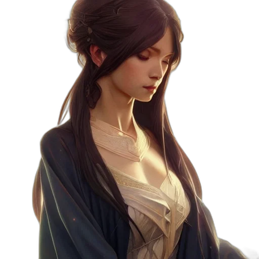 dress, face, jewelry, dragon, fantasy art, concept art, photorealistic, oil painting transparent PNG cut-out
