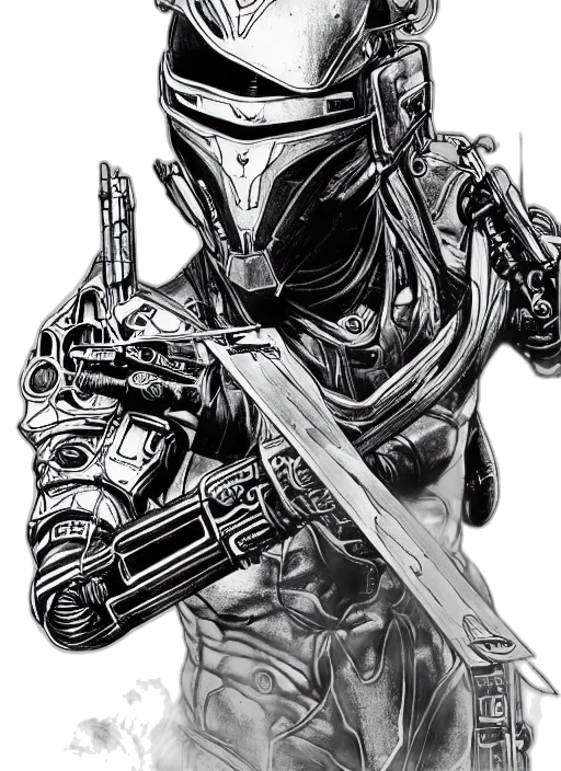 weapon, robot, sword, mask transparent PNG cut-out