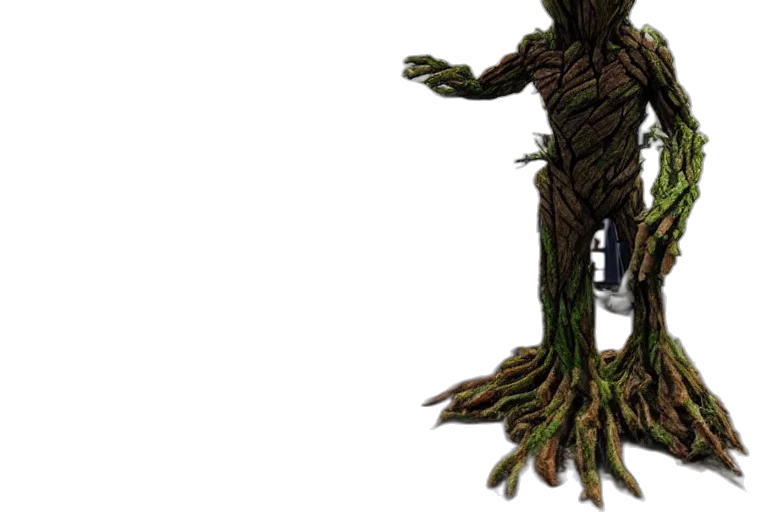 tree, creature, staff, robot transparent PNG cut-out