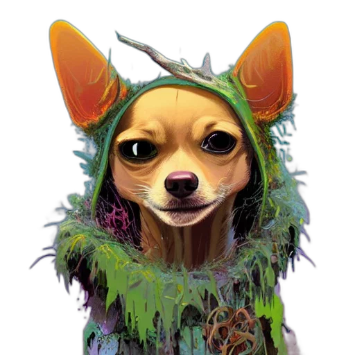 animal, creature, mask, staff, concept art, fantasy art, photorealistic, watercolor transparent PNG cut-out