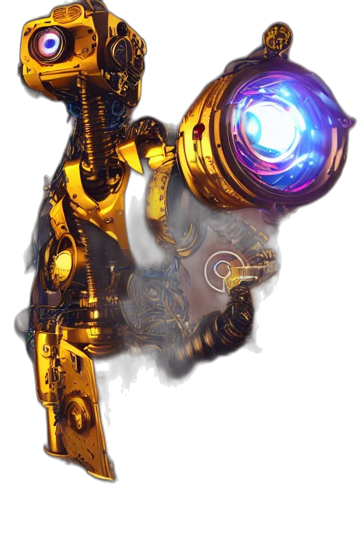 weapon, staff, robot, sword, concept art, fantasy art, 3d render, cyberpunk transparent PNG cut-out