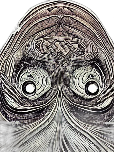 mask, face, creature, hair, concept art, comic book art, photorealistic, fantasy art transparent PNG cut-out