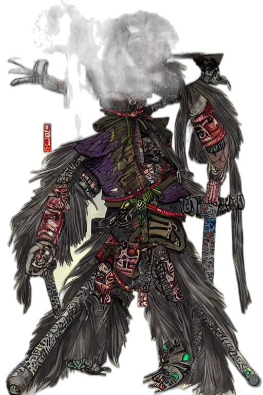staff, mask, creature, weapon transparent PNG cut-out