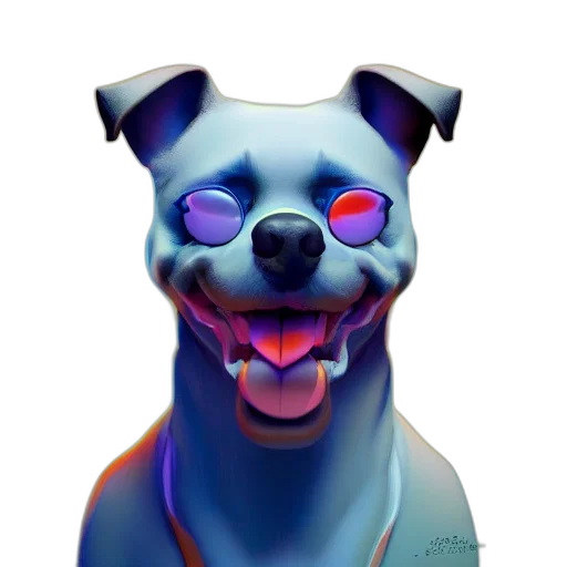 animal, robot, mask, face, 3d render, concept art, cartoon, vaporwave transparent PNG cut-out