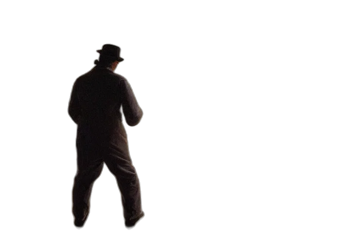 hat, staff, jacket, robot transparent PNG cut-out