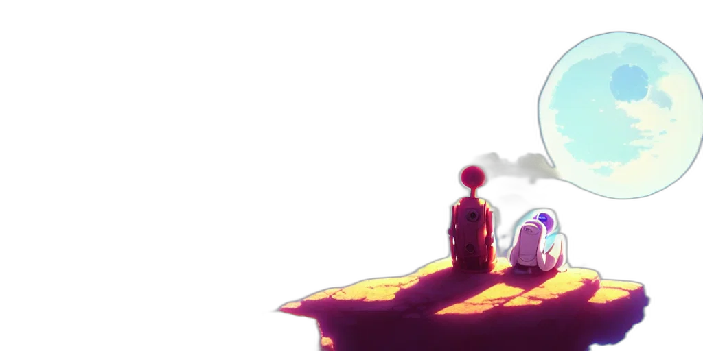 concept art, anime, vaporwave, pixel art transparent PNG cut-out