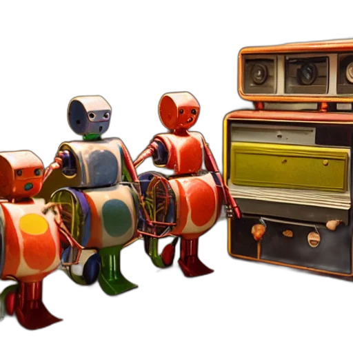 robot, furniture, 3d render, concept art transparent PNG cut-out