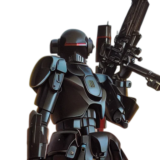 robot, weapon, 3d render, concept art transparent PNG cut-out