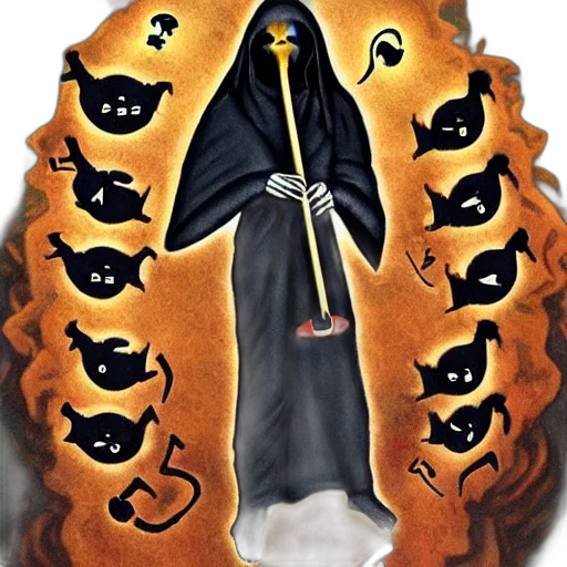 mask, staff, jacket, jewelry, concept art, fantasy art, pixel art, fire transparent PNG cut-out