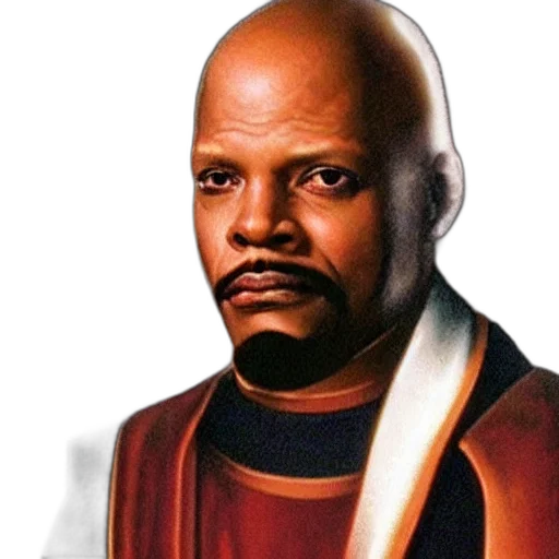face, staff, jacket, photorealistic, concept art, comic book art, commander, sisko transparent PNG cut-out