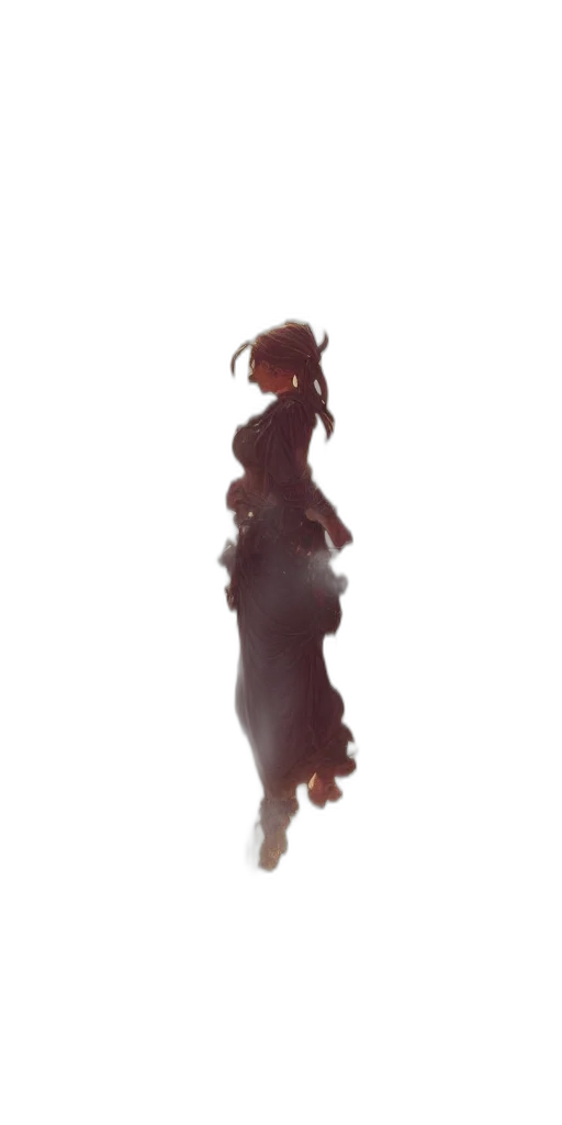 dress, staff, hair, crown transparent PNG cut-out