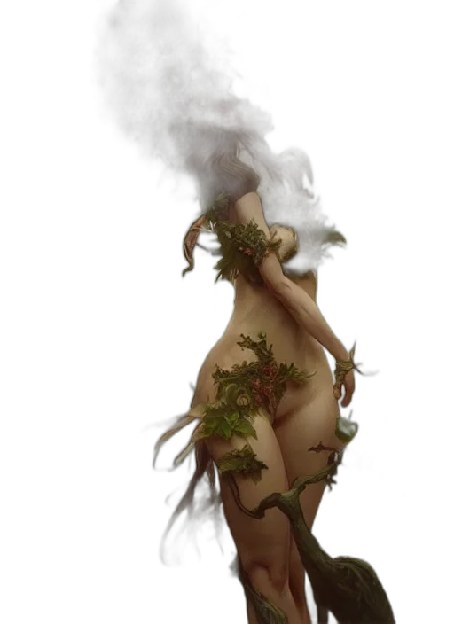 creature, tree, dragon, dress transparent PNG cut-out