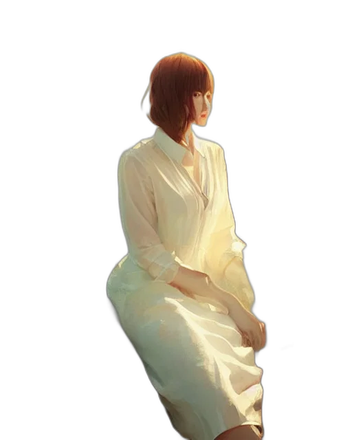 dress, jacket, staff, face transparent PNG cut-out