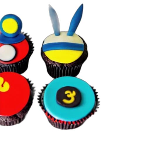 3d render, pokemon, themed, cupcakes transparent PNG cut-out