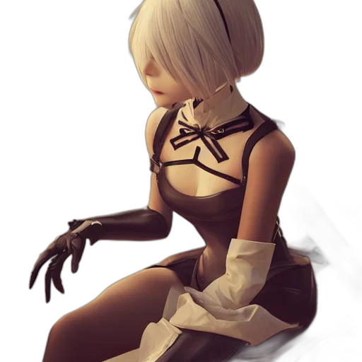 dress, mask, robot, staff, concept art, 3d render, fantasy art, photorealistic transparent PNG cut-out