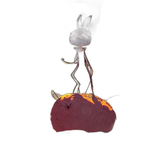 creature, hat, staff, crown, concept art, 3d render, fantasy art, watercolor transparent PNG cut-out