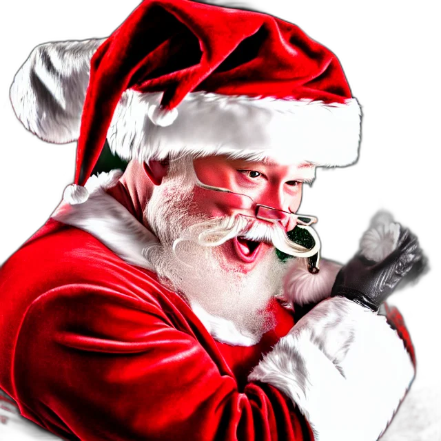 photorealistic, 3d render, drunk, santa, crashing, his, sleigh, highly transparent PNG cut-out